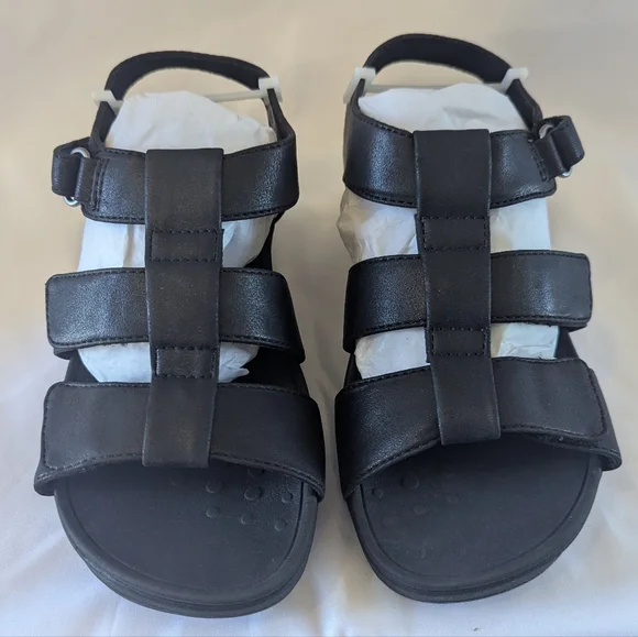 Vionic Tami Pacific Black Metallic Sandals Women's 5 Wide New - Picture 1 of 12